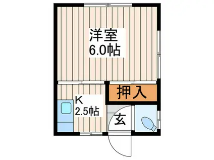 シーサン荘(1K/1階)の間取り写真