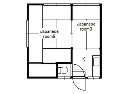 三藤荘(2K/2階)の間取り写真
