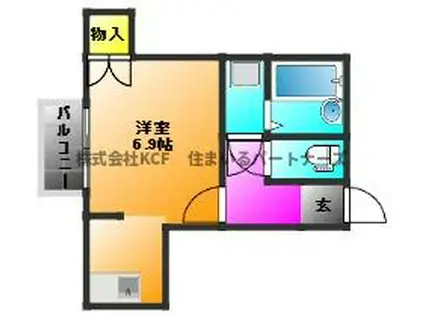 LE CIEL(1K/1階)の間取り写真