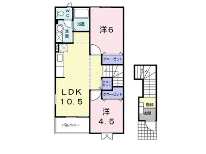 グリーン ゲイブルズ III番館(2LDK/2階)の間取り写真