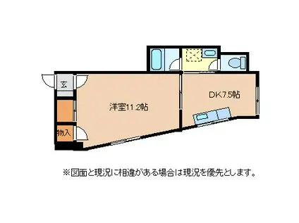 まなまゆビル(1DK/3階)の間取り写真