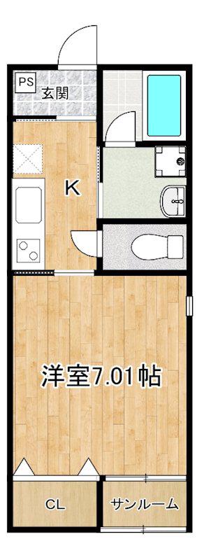 レジーナ(1K/2階)の間取り写真