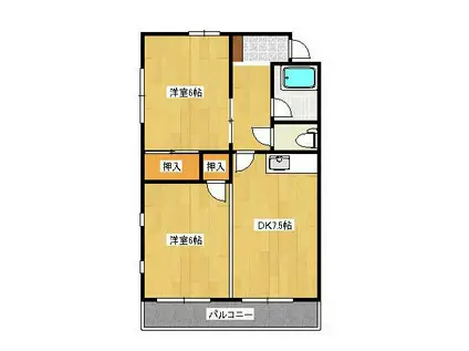 メゾンムーラン(2DK/3階)の間取り写真