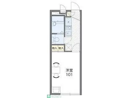 レオパレスドリームKII(1K/2階)の間取り写真