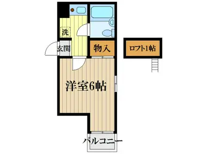 ルベールST(ワンルーム/2階)の間取り写真