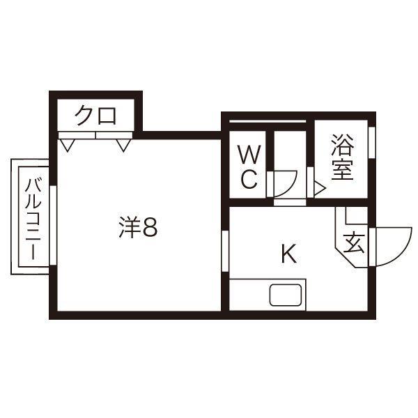 ベルフラワーN(1K/1階)の間取り写真