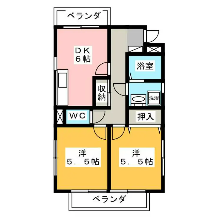 フラット百合ヶ丘 2階階 間取り