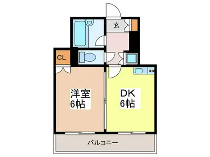 LIS BLANC DE 高島平(1DK/1階)の間取り写真