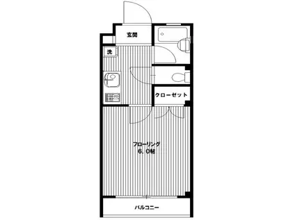 エムズ偕容(1K/1階)の間取り写真