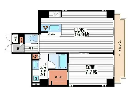 B-PROUD天満橋(1LDK/7階)の間取り写真