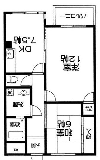 アルテメゾン2番館(2DK/1階)の間取り写真