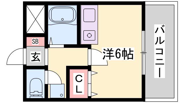 アヴァンセ(ワンルーム/2階)の間取り写真