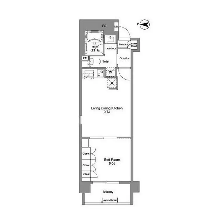 コンフォリア西麻布 6階階 間取り