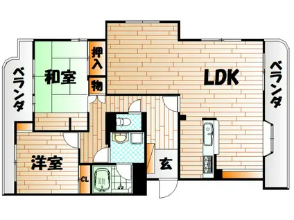 メゾンモンブラン富野台・壱番館C棟(2LDK/5階)の間取り写真