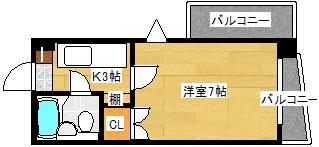 エステート小河内(1K/5階)の間取り写真