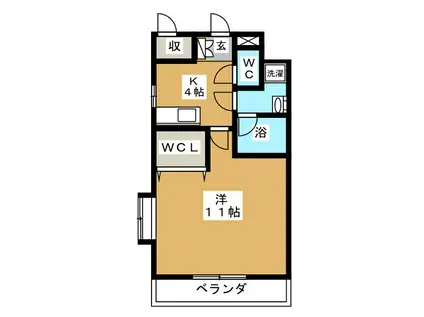 グラーツ橘(1K/3階)の間取り写真