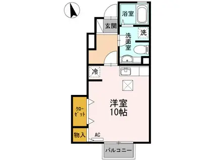 エスペランサ古泉II(ワンルーム/1階)の間取り写真