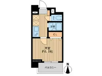 ジョイシティ住吉(1K/6階)の間取り写真