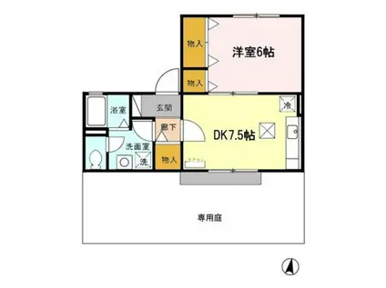 リヴェールK(1DK/1階)の間取り写真