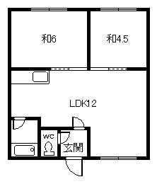 ハイツサンフラワー(2LDK/2階)の間取り写真