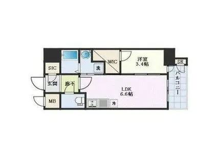 エステムコート名古屋新栄IVネスト(1DK/10階)の間取り写真