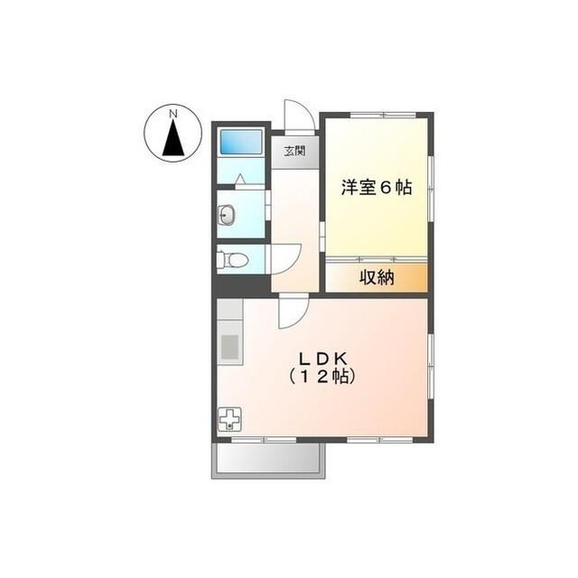 市川ビル(1LDK/2階)の間取り写真