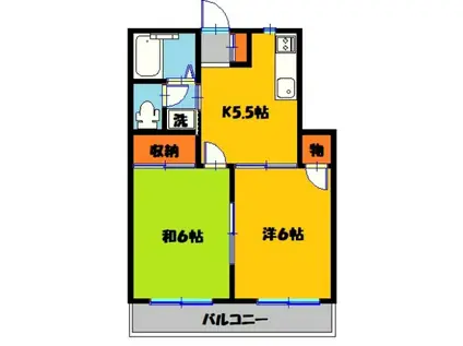 サクラハイツ(2DK/2階)の間取り写真