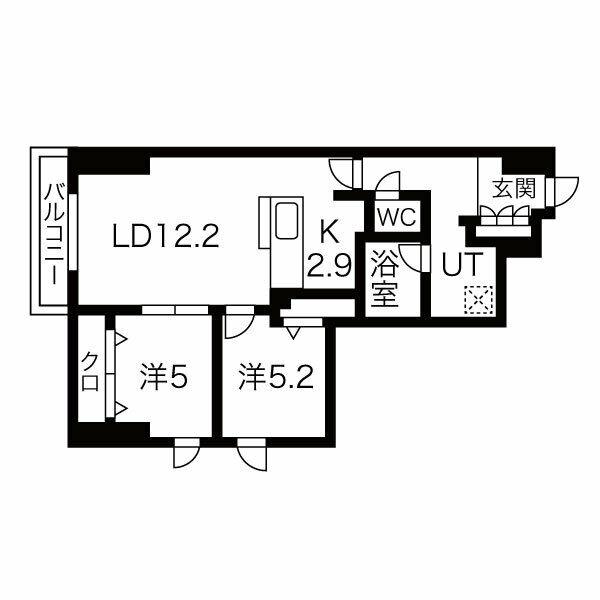 LINEAR STYLE (2LDK/2階)の間取り写真