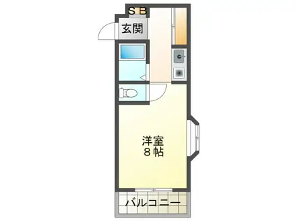 レジデンスアゼリア(ワンルーム/4階)の間取り写真