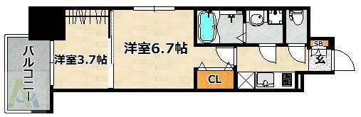ユニバーサルANNEX(2K/5階)の間取り写真