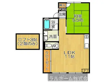 カーサ・コイーバ(1LDK/1階)の間取り写真