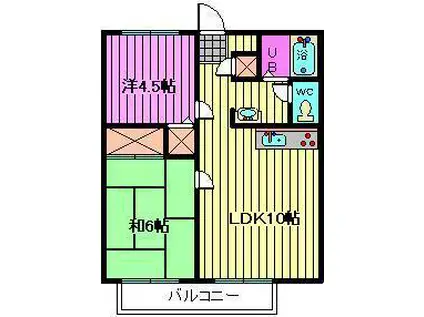 コートベルバレーII(2LDK/1階)の間取り写真
