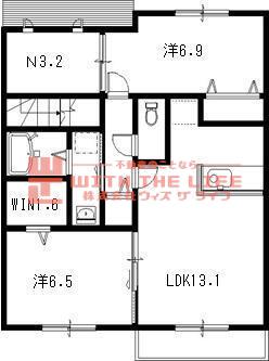 ルーチェ善導寺(2SLDK/2階)の間取り写真