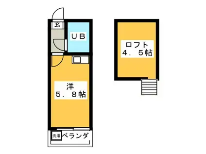 ブランシェ藤本(ワンルーム/2階)の間取り写真
