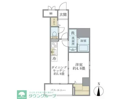 シティフォレスト森下(1DK/3階)の間取り写真