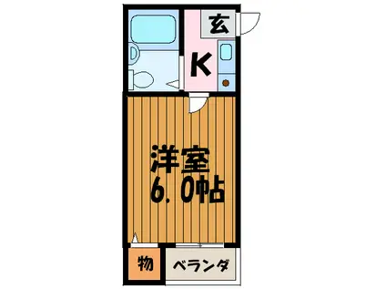 富尾マンション(1K/4階)の間取り写真