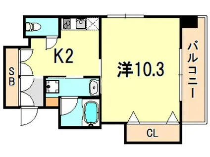 エスティ・ロアール神戸西(1K/6階)の間取り写真