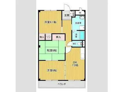 サイレントヴィラ(3DK/1階)の間取り写真