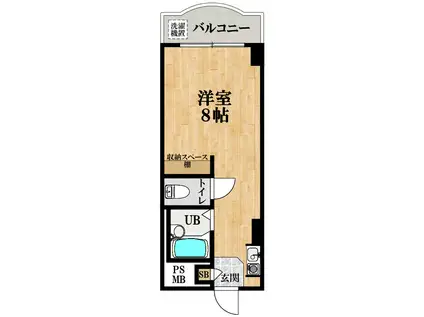 シャンテ・ムーラン(ワンルーム/3階)の間取り写真