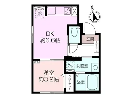 PERRY PARKFRONT(1DK/1階)の間取り写真