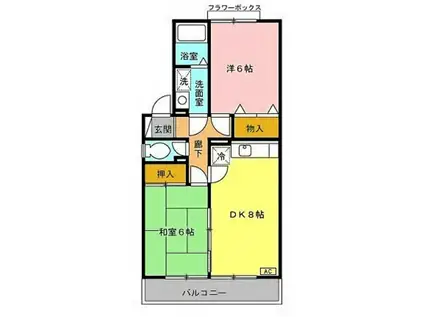 ヒルサイドタウンAB(2LDK/1階)の間取り写真