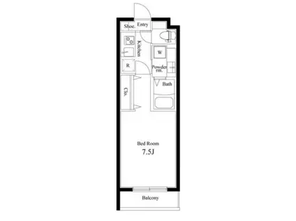 グレーシア草加(1K/1階)の間取り写真