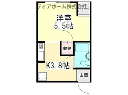 チェルマットハイツ(1K/1階)の間取り写真