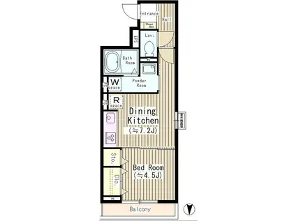 ヒルズ・アビーロード・王子神谷(1DK/2階)の間取り写真