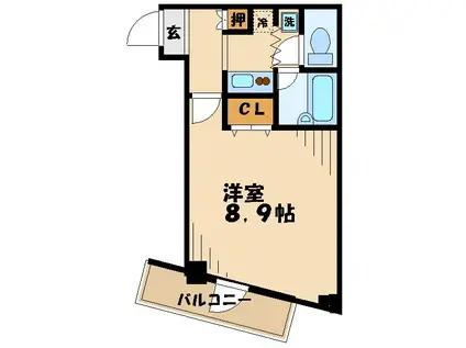 マッゾカラスヤマ(1K/2階)の間取り写真