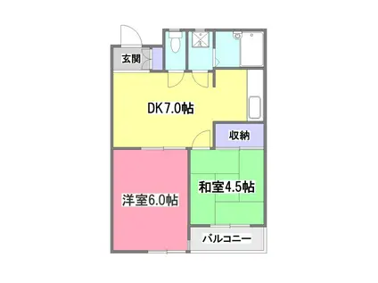 けやき通マンション(2DK/3階)の間取り写真