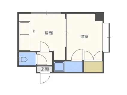 恵比寿第1ハイツ(1DK/3階)の間取り写真