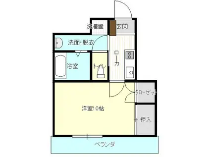 リバティープラザ袋町(1K/6階)の間取り写真