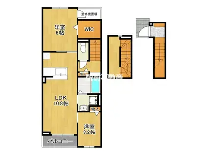 ラポールIII(1LDK/3階)の間取り写真