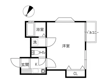 プルミエール(1K/1階)の間取り写真